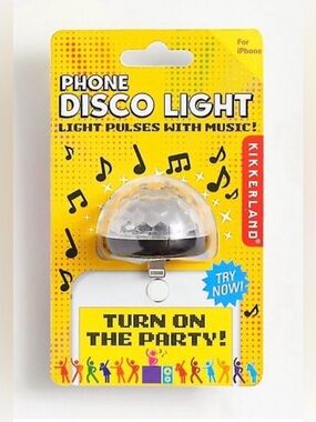 Kikkerland Phone Disco Light - Black/Clear Party Light for iPhone